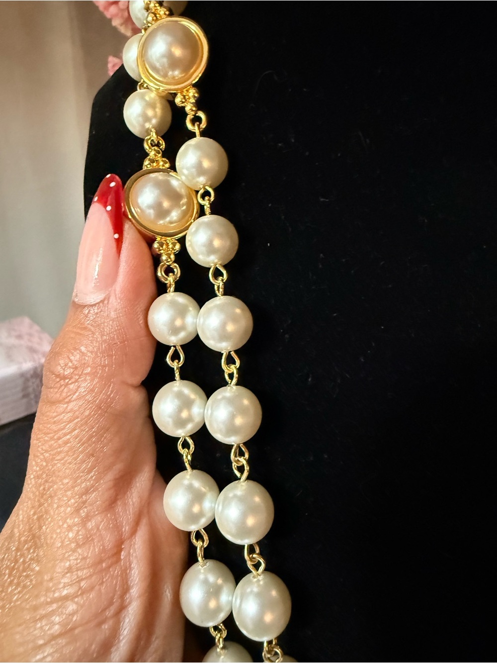 Tory Burch Gold-Tone Faux Pearl Long Necklace - Picture 5 of 6